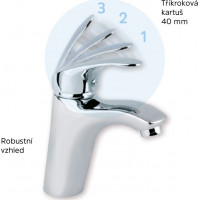 Kuchyňská dřezová baterie SONÁTA - rovné ramínko 21 cm - chromová