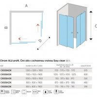 Sprchový kout LIMA - čtverec - chrom/sklo Čiré