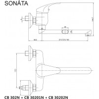Kuchyňská dřezová baterie SONÁTA - ramínko 16 cm - chromová