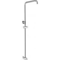 Sprchová tyč s přepínačem a držákem na ruční sprchu - nerezová