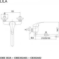 Kuchyňská dřezová nástěnná baterie LILA - ramínko 16 cm - chromová