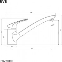 Kuchyňská dřezová baterie EVE - ramínko 21 cm - chromová