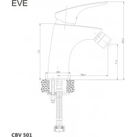 Bidetová baterie EVE bez výpusti - chromová