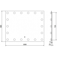 Obdélníkové zrcadlo MEXEN DONA 100x80 cm - s LED podsvícením a vyhříváním, 9818-100-080-611-00