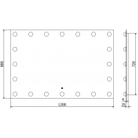 Obdélníkové zrcadlo MEXEN DONA 120x80 cm - s LED podsvícením a vyhříváním, 9818-120-080-611-00