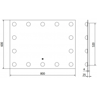 Obdélníkové zrcadlo MEXEN DONA 80x60 cm - s LED podsvícením a vyhříváním, 9818-080-060-611-00