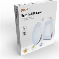 LED mini panel, podhledový, 12W, 900lm, 3000K, tenký, kulatý, bílý