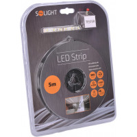 LED světelný pás s testrem, 5m, sada s 12V adaptérem, 4,8W/m, IP65, studená bílá