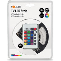 LED světelný pás, RGB, 3m, sada s 12V adaptérem a dálk. ovladačem, 7,2W/m, IP20