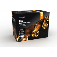 LED dekorativní žárovky na přírodním provazu, 10x žárovka, 30LED, 180cm, časovač 3x AA
