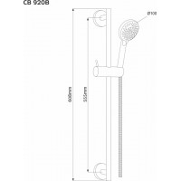 Sprchová tyč s ruční sprchou - 61 cm - chromovaná