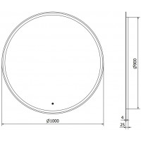 Kulaté zrcadlo MEXEN GOBI 100 cm - s LED podsvícením a vyhříváním, 9801-100-100-611-00