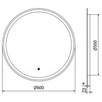 Kulaté zrcadlo MEXEN GOBI 60 cm - s LED podsvícením a vyhříváním, 9801-060-060-611-00
