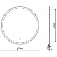 Kulaté zrcadlo MEXEN GOBI 70 cm - s LED podsvícením a vyhříváním, 9801-070-070-611-00