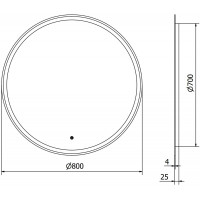 Kulaté zrcadlo MEXEN GOBI 80 cm - s LED podsvícením a vyhříváním, 9801-080-080-611-00