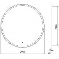 Kulaté zrcadlo MEXEN GOBI 90 cm - s LED podsvícením a vyhříváním, 9801-090-090-611-00