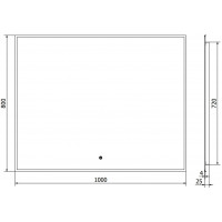 Obdélníkové zrcadlo MEXEN ERMA 100x80 cm - s LED podsvícením a vyhříváním, 9814-100-080-611-70