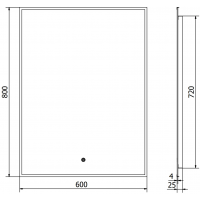 Obdélníkové zrcadlo MEXEN ERMA 60x80 cm - s LED podsvícením a vyhříváním, 9814-060-080-611-70