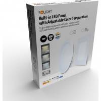 LED mini panel CCT, podhledový, 12W, 900lm, 3000K, 4000K, 6000K, kulatý