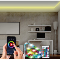 Wifi SmartLED světelný pás, RGB, 5m, sada s adaptérem a dálkovým ovladačem