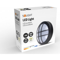 LED venkovní osvětlení kulaté s mřížkou, 13W, 910lm, 4000K, IP65, 17cm, černá