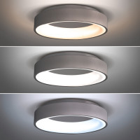 LED stropní světlo kulaté Treviso, 48W, 2880lm, stmívatelné, dálkové ovládání, šedá
