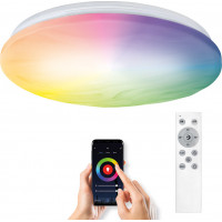 LED smart stropní světlo Wave, 30W, 2300lm, wifi, RGB + CCT, dálkové ovládání