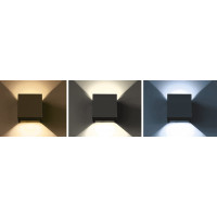 LED venkovní nástěnné osvětlení Parma, 6W, 360lm, 10-110°, černá
