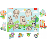 TREFL Dřevěná vkládačka Fisher Price Zvířátka