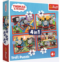 TREFL Puzzle Mašinka Tomáš 4v1 (35,48,54,70 dílků)