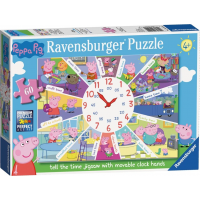RAVENSBURGER Puzzle s hodinami Prasátko Pepina XL 60 dílků