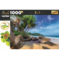 TREFL Puzzle s třídičem 2v1 Exotická pláž 1000 dílků