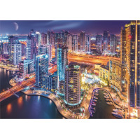 TREFL Puzzle s třídičem 2v1 Noční Dubaj 1000 dílků