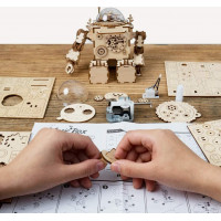 ROBOTIME Rokr Svítící 3D dřevěné puzzle Robot Orpheus (hrací skříňka) 221 dílků