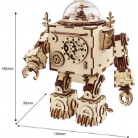 ROBOTIME Rokr Svítící 3D dřevěné puzzle Robot Orpheus (hrací skříňka) 221 dílků