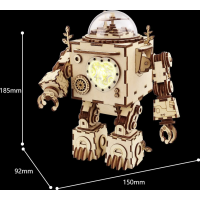 ROBOTIME Rokr Svítící 3D dřevěné puzzle Robot Orpheus (hrací skříňka) 221 dílků