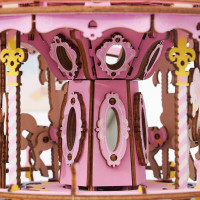 ROBOTIME Rokr Svítící 3D dřevěné puzzle Romantický kolotoč snů (hrací skříňka) 346 dílků