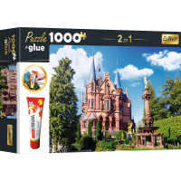 TREFL Sada 2v1 puzzle Zámek Drachenburg v Siebengebirge, Německo 1000 dílků s lepidlem