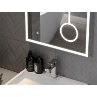 Obdélníkové zrcadlo MEXEN KALA 100x80 cm - s LED podsvícením, zvětšovací lupou a vyhříváním, 9820-100-080-611-00