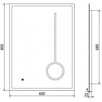 Obdélníkové zrcadlo MEXEN KALA 60x80 cm - s LED podsvícením, zvětšovací lupou a vyhříváním, 9820-060-080-611-00