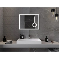 Obdélníkové zrcadlo MEXEN KALA 80x60 cm - s LED podsvícením, zvětšovací lupou a vyhříváním, 9820-080-060-611-00
