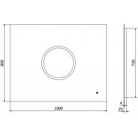 Obdélníkové zrcadlo MEXEN KOGA 100x80 cm - s LED podsvícením a vyhříváním, 9821-100-080-611-00