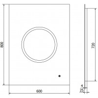 Obdélníkové zrcadlo MEXEN KOGA 60x80 cm - s LED podsvícením a vyhříváním, 9821-060-080-611-00