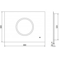 Obdélníkové zrcadlo MEXEN KOGA 80x60 cm - s LED podsvícením a vyhříváním, 9821-080-060-611-00