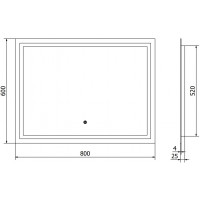 Obdélníkové zrcadlo MEXEN MIKO 100x80 cm - s LED podsvícením a vyhříváním, 9819-100-080-611-00