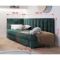 Čalouněná postel COIMBRA III - 200x90 cm - šedá