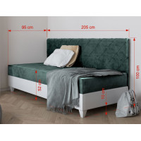 Čalouněná postel LAGOS II - 200x90 cm - zelená