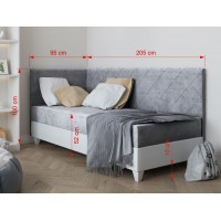 Čalouněná postel LAGOS III - 200x90 cm - grafitová