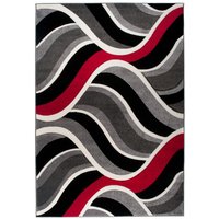 Moderní kusový koberec MATRA červeno-šedý 3481B