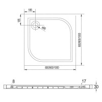 Čtvercová sprchová vanička - litý mramor